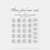 アルファベット結婚のアクリル系座席表 アクリルサイン (正面)