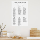 アルファベット結婚の座席表のシンプル ポスター (キッチン)