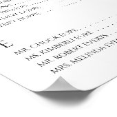 アルファベット結婚の座席表(大イニシャル) ポスター (角)