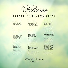 アルファベット結婚の透明な座席表 ウィンドウサイン