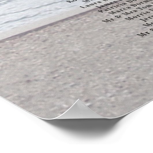 アルファベット結婚順の写真の座席表エレガント、 ポスター (角)