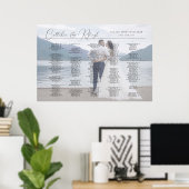 アルファベット結婚順の写真の座席表エレガント、 ポスター (ホームオフィス)