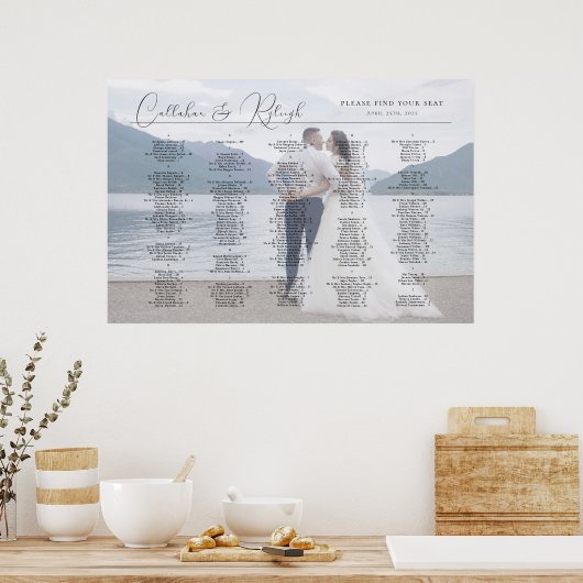 アルファベット結婚順の写真の座席表エレガント、 ポスター (キッチン)