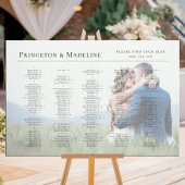 アルファベット結婚順の写真の座席表モダン、 ポスター