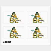 アルファベット誕生日 長方形シール (シート)