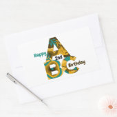 アルファベット誕生日 長方形シール (封筒)