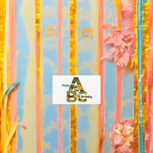 アルファベット誕生日 長方形シール