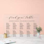 アルファベット順のシンプルな結婚式座席表 アクリルサイン (ウェディング)