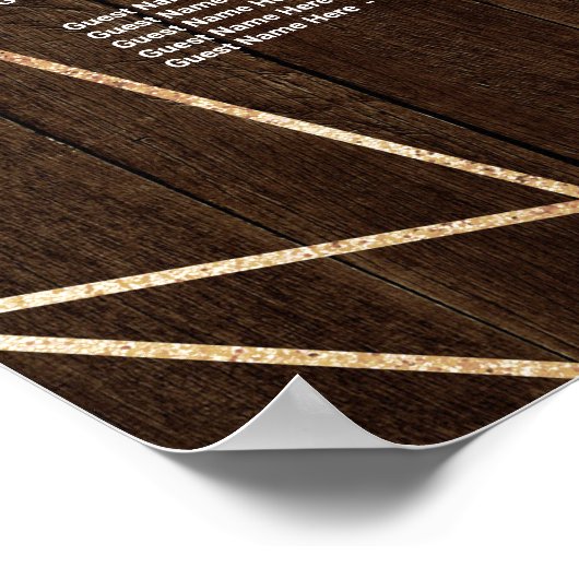 アルファベット順のジオメトリックフローラシーティングチャート ポスター (角)