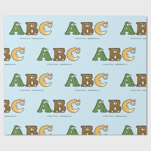 アルファベット順のパーソナライズされた折り返し紙 ラッピングペーパー (フラット)