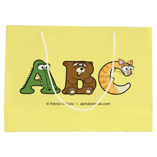 アルファベット順のパーソナライズされた抱き枕 ラージペーパーバッグ (裏面)