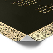 アルファベット順の黒い金ゴールドヴィンテージシーティングチャート ポスター (角)