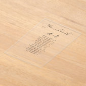 アルファベット順ゲストリストアクリルシーティングカード アクリル招待状 (レイダウン)