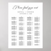 アルファベット順シンプルの結婚座席表 ポスター (正面)