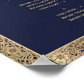 アルファベット順シーティンググラフネイビーブルー金ゴールドバラ ポスター (角)