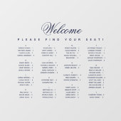 アルファベット順シーティングチャート透明ブルースクリプト ウィンドウサイン (シート)