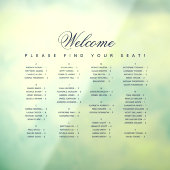 アルファベット順シーティングチャート透明ブルースクリプト ウィンドウサイン (シート3)