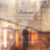 アルファベット順シーティングチャート透明ブルースクリプト ウィンドウサイン (シート2)