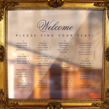 アルファベット順シーティングチャート透明ブルースクリプト