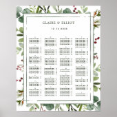 アルファベット順ボタニカルホリディシーティングチャート ポスター (正面)