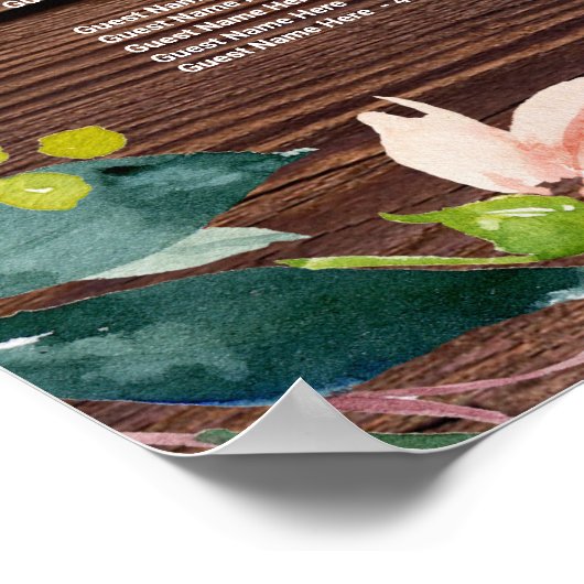 アルファベット順素朴木製座席表 ポスター (角)