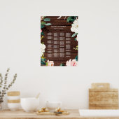 アルファベット順素朴木製座席表 ポスター (キッチン)