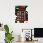 アルファベット順素朴木製座席表 ポスター (ホームオフィス)