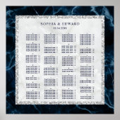 アルファベット順 大理石 ウェディング 席次表 ポスター (正面)