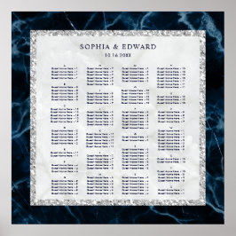 アルファベット順 大理石 ウェディング 席次表 ポスター