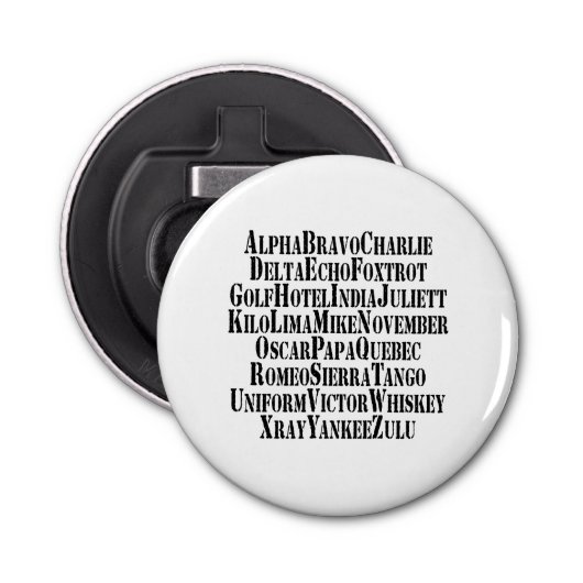 アルファベット/コードワード 栓抜き (正面)