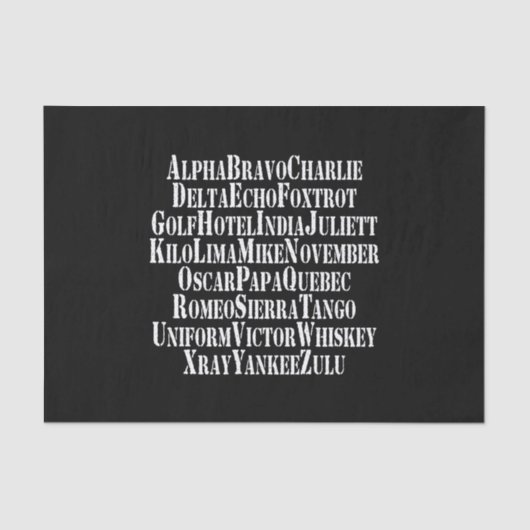 アルファベット/コードワード 薄葉紙 (正面)