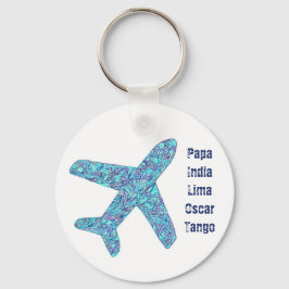 アルファベット「パイロット」飛行機 キーホルダー