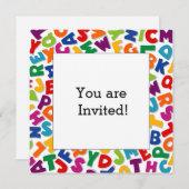 アルファベット フレーム 招待状 (正面/裏面)