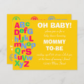 アルファベット·ベビー·シャワー 招待状 (正面/裏面)