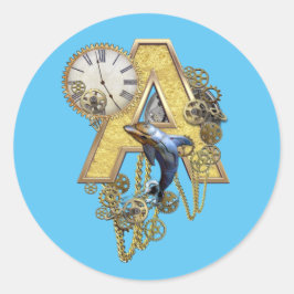 アルファベット・モノグラム大文字A ラウンドシール