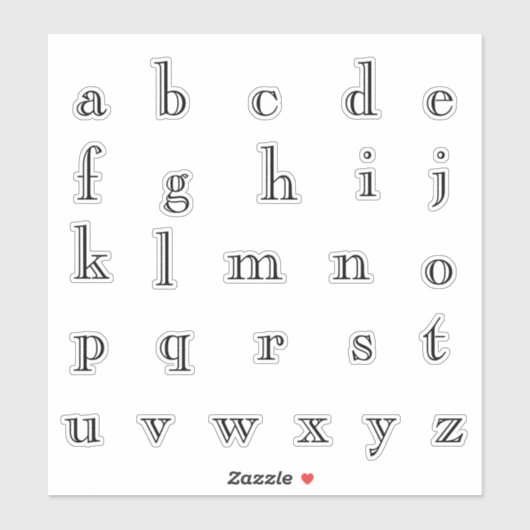 アルファベット モノグラム レター 初期 シール (シート)