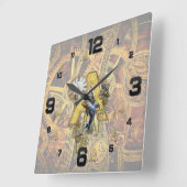 アルファベット，モノグラムA スクエア壁時計 (傾斜)