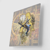 アルファベット、モノグラムA スクエア壁時計 (傾斜)