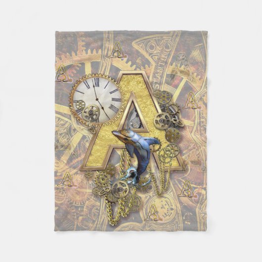 アルファベット、モノグラムA フリースブランケット (正面)