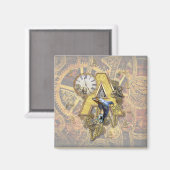 アルファベット、モノグラムA マグネット (正面/裏面)