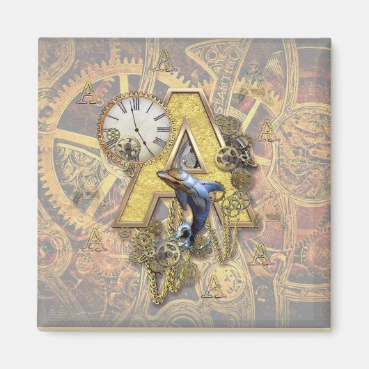 アルファベット、モノグラムA マグネット (正面)