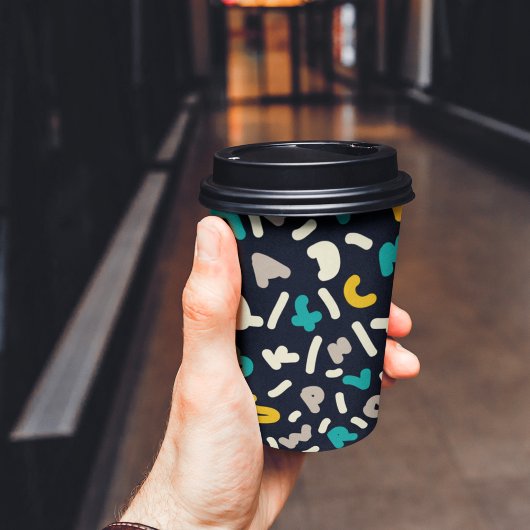 アルファベット ランダム レター アート 紙コップ