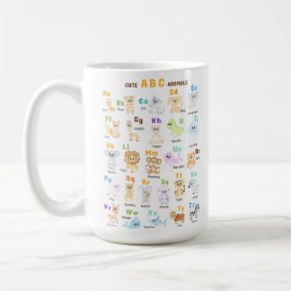 アルファベット 動物 ABC かわいい動物 コーヒーマグカップ