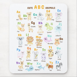 アルファベット 動物 ABC かわいい動物  マウスパッド