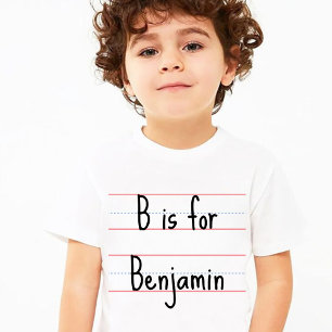 アルファベット 男カスタム子と女の子のための学校のシャツ Tシャツ