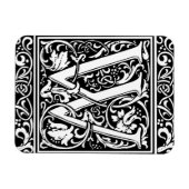 アルファベット　Ｗ　中世のモノグラム　アール・ヌーヴォー マグネット (横)