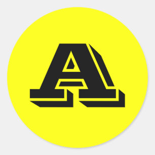 アルファベット(A) (ジャンツ) (大文字) (黄) ラウンドシール