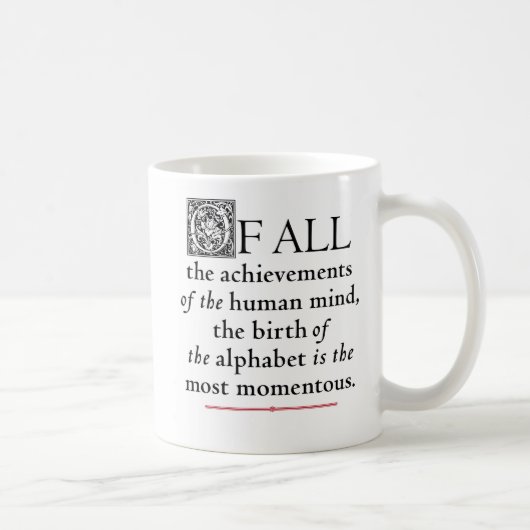 アルファベット- Goudyのケンタウルス コーヒーマグカップ (右)