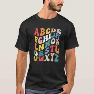 アルファベット Hi バックトゥスクール ABC プレK 幼稚園 Tシャツ