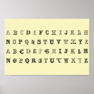 アルファベットA-Z児童教育学校子供部屋 ポスター
